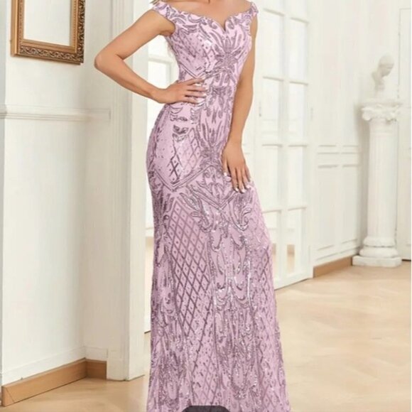 Long Mermaid Dress with luxury contrast Sequined for Special occasions - Picture 4 of 10
